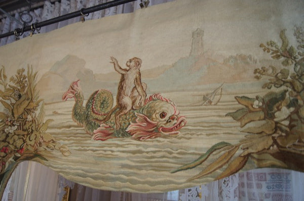 French Aubusson Lambrequins Dolphin