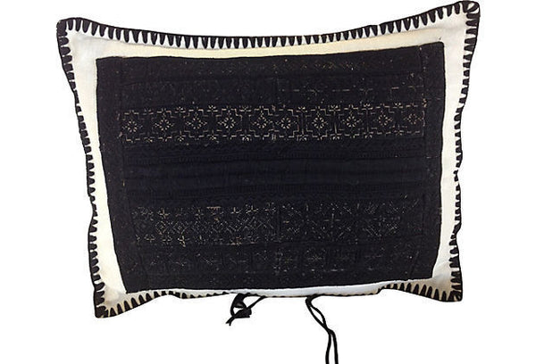 Boiled Wool Hand-Loomed Embroidered Pillow Cover