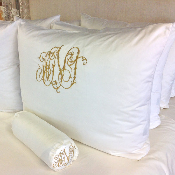 monogrammed pillow shams featured at