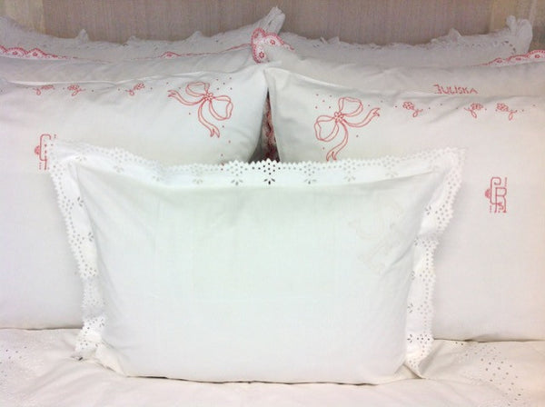 Antique SE Monogrammed Eyelet Sham