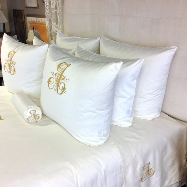 Stacey Style Monogrammed Sheets and Bedcover