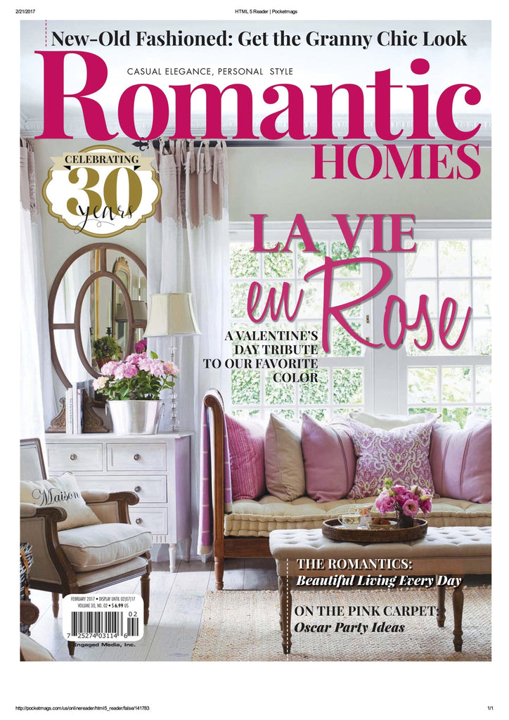 We've Been Featured in Romantic Homes!