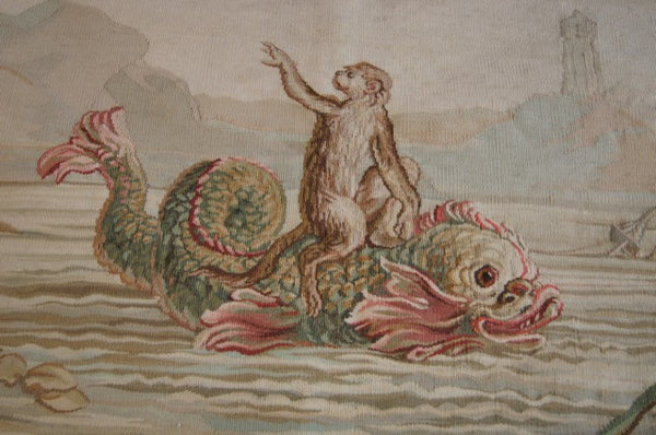 French Aubusson Lambrequins Monkey