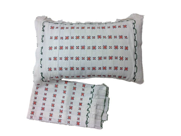Floral Embroidered Linen Pillow Covers, Pair