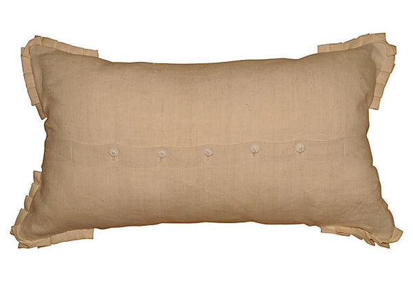 Linen Pillow Cover with Red F Monogram