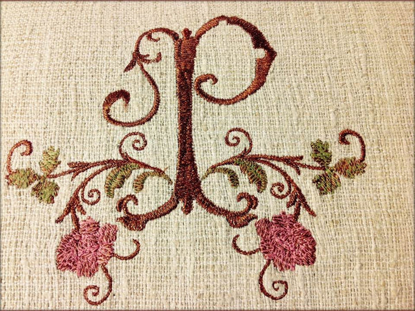 Metallic Copper Monogram Pillow Cover