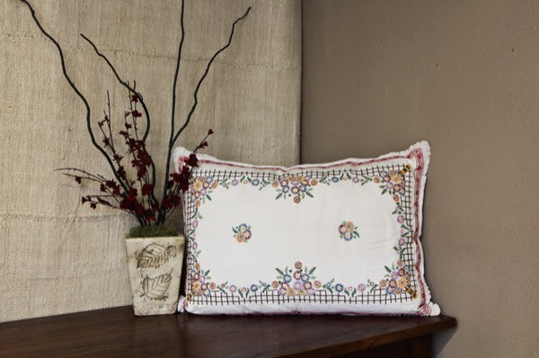 Multi-Color Floral Linen Pillow Cover