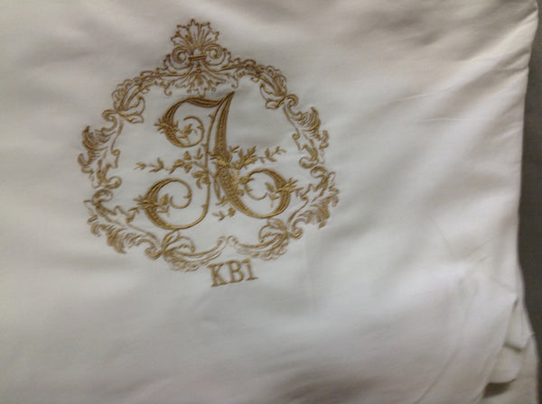 Stacey Style Monogrammed Sheets and Bedcover