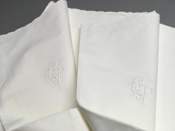 "CsT" EUROPEAN STANDARD sham PAIR Hand Made Cotton